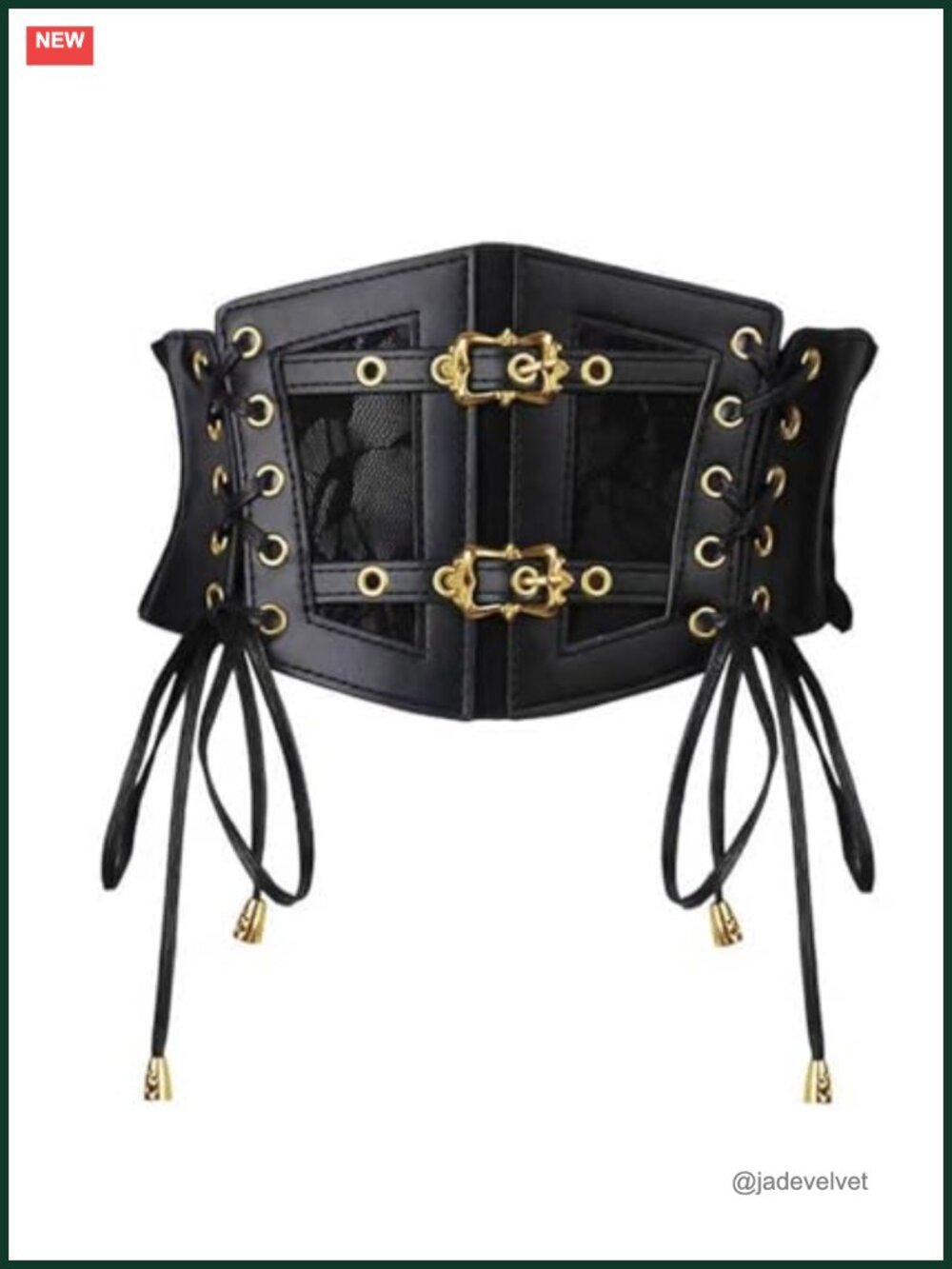 Womens Wide Elastic Corset Belt Lace-up PU Leather Snap Underbust Costume